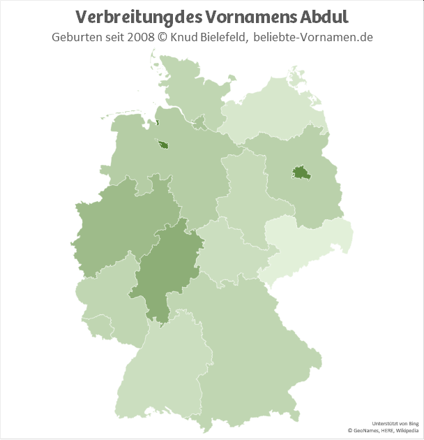 In Berlin und Bremen ist der Name Abdul besonders beliebt.
