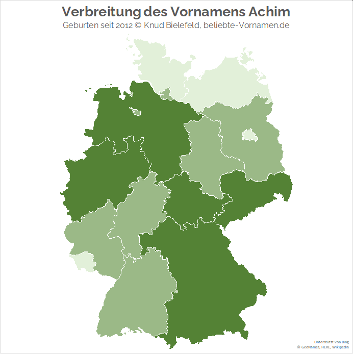 Ganz im Norden ist der Name Achim in den letzten Jahren nicht so beliebt gewesen.