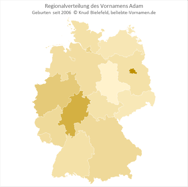 In Hessen und Berlin ist der Name Adam am beliebtesten.