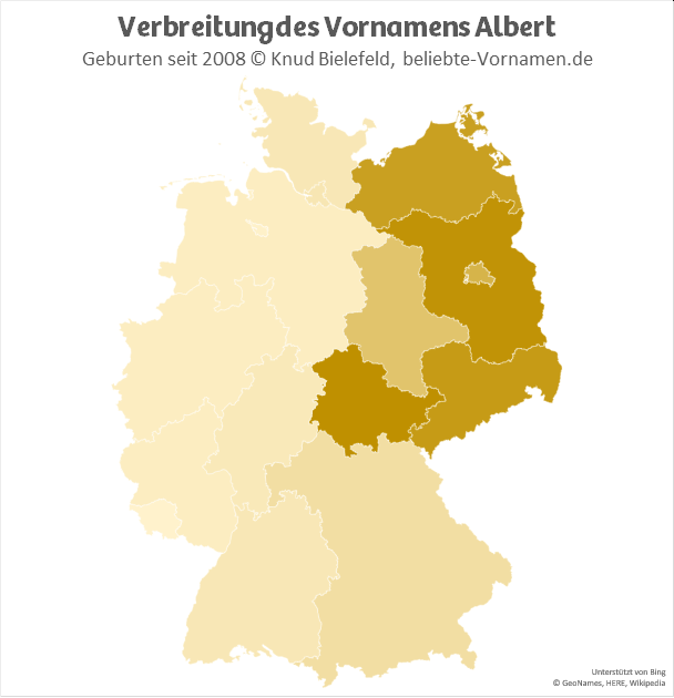 In Brandenburg und in Thüringen ist der Name Albert besonders beliebt.
