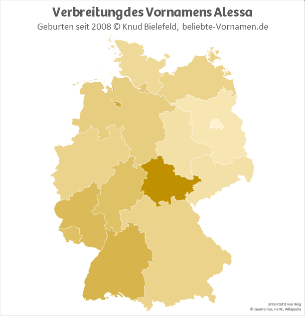 In Thüringen ist der Name Alessa besonders beliebt.