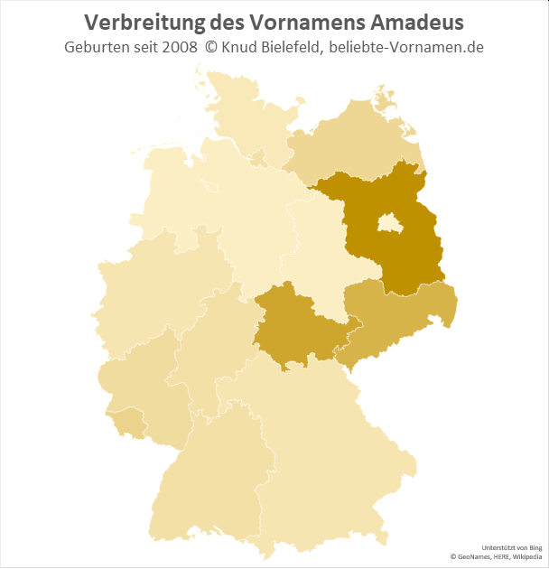 In Brandenburg ist der Name Amadeus besonders populär.
