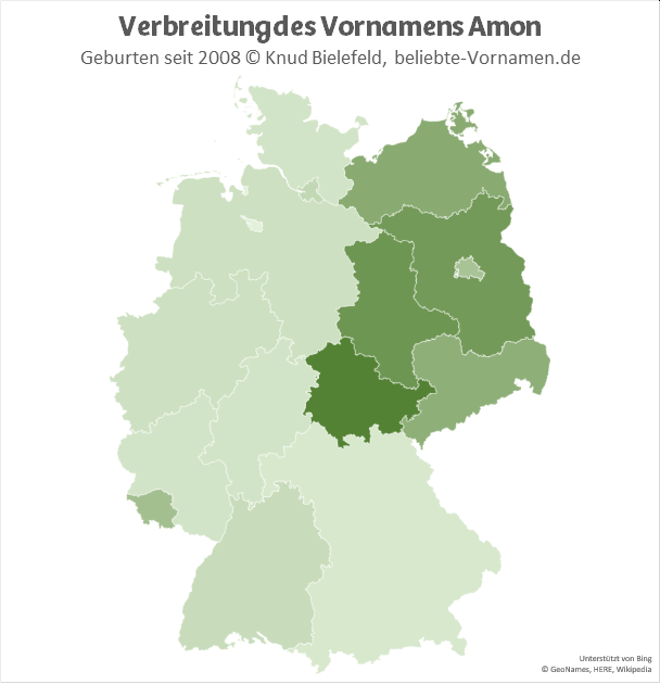 Am beliebtesten ist der Name Amon in Thüringen.