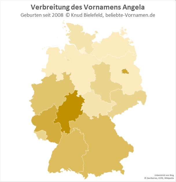 In Hessen ist der Name Angela besonders beliebt.