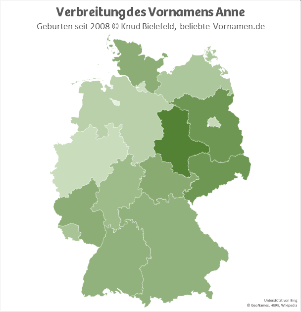 Besonders beliebt ist der Name Anne in Sachsen-Anhalt.