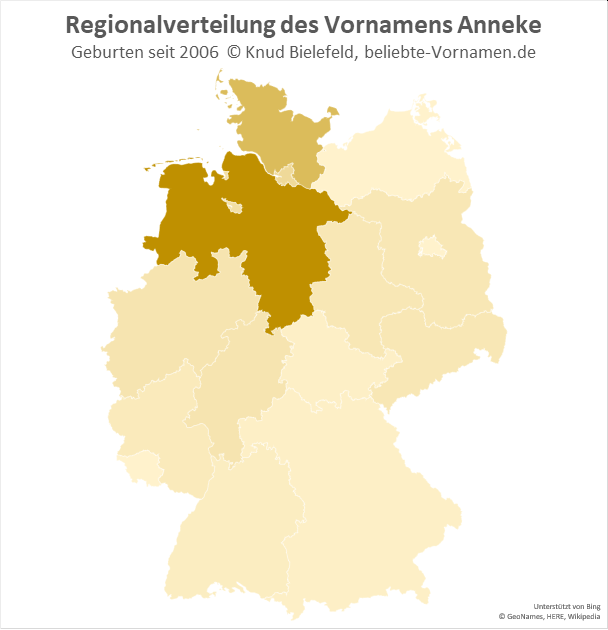 Der Name Anneke ist in Niedersachsen besonders beliebt.