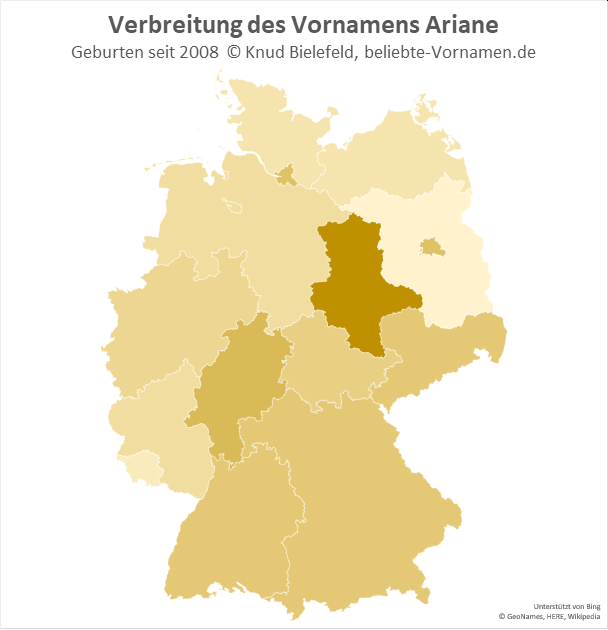 In Sachsen-Anhalt ist der Name Ariane besonders beliebt.
