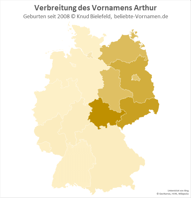 In Thüringen ist der Name Arthur besonders populär.