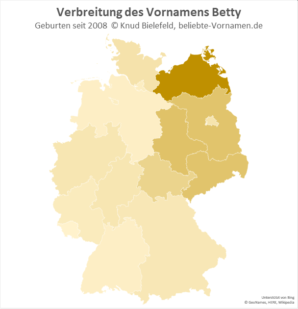 In Mecklenburg-Vorpommern ist der Name Betty besonders beliebt.