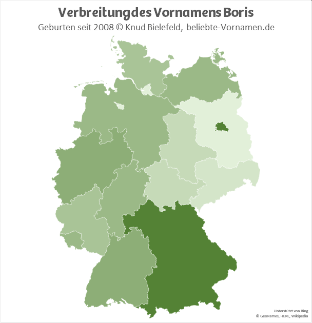 In Berlin und in Bayern ist der Name Boris besonders beliebt.