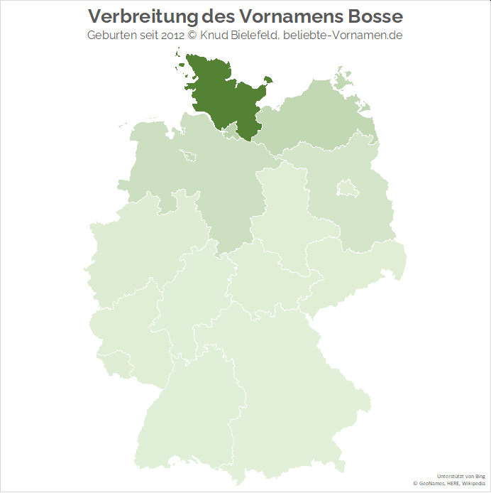 Der Name Bosse kommt vor allem in Schleswig-Holstein vor.