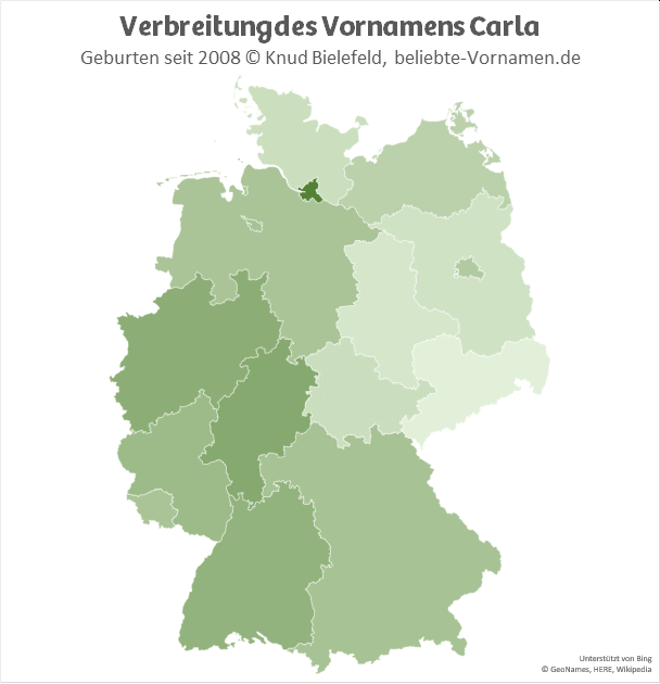 In Hamburg ist der Name Carla besonders beliebt.
