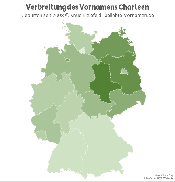 In Sachsen-Anhalt ist der Name Charleen am beliebtesten.