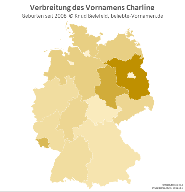 Besonders beliebt ist der Name Charline in Brandenburg.