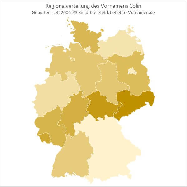 Besonders beliebt ist der Name Colin in Sachsen.