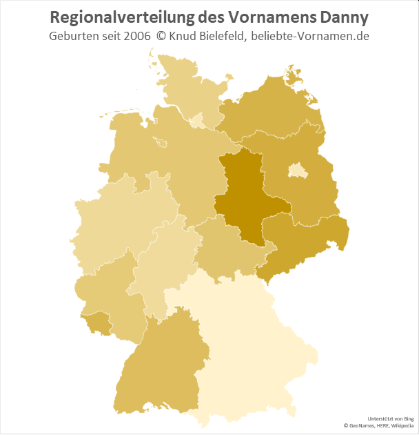 In Sachsen-Anhalt ist der Name Danny besonders beliebt.