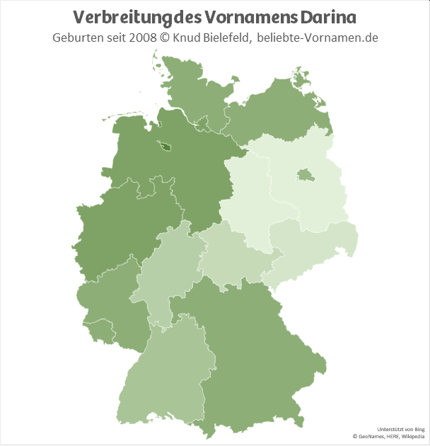 In Bremen ist der Name Darina besonders beliebt.