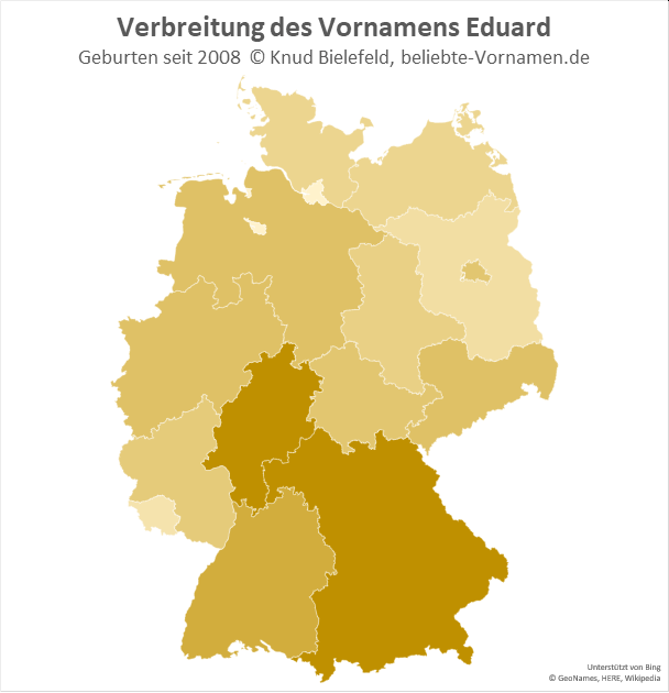 In Hessen und in Bayern ist der Name Eduard besonders beliebt.