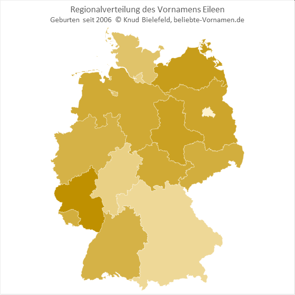 Eileen ist in Rheinland-Pfalz am beliebtesten.