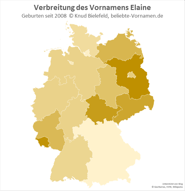 Am populärsten ist der Name Elaine in Brandenburg.