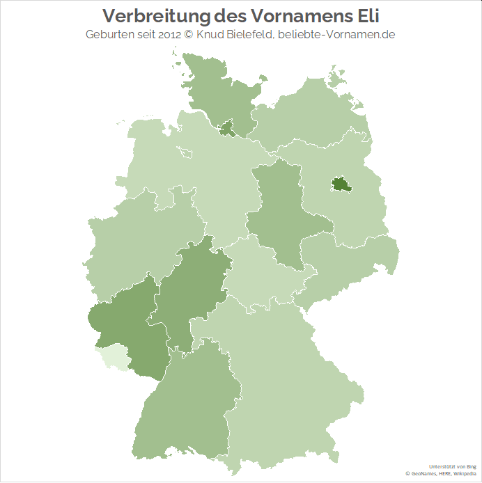 Am beliebtesten ist der Name Eli in Berlin.