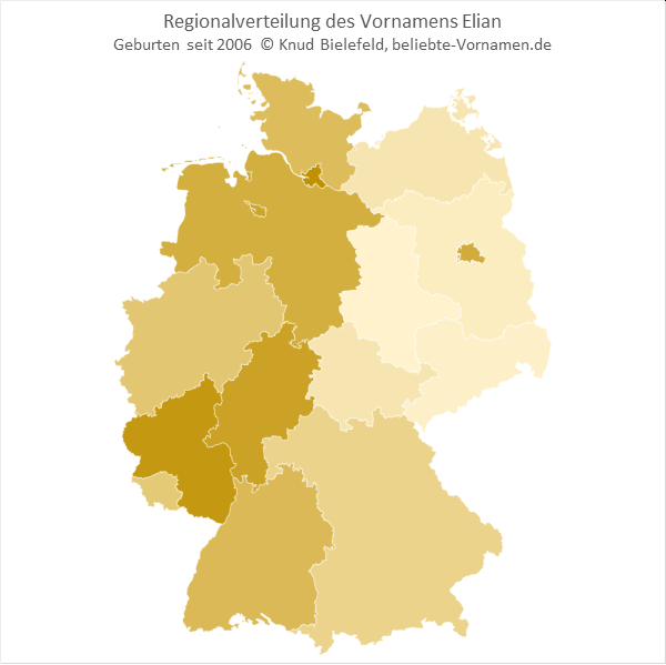 In Rheinland-Pfalz ist der Name Elian besonders beliebt.