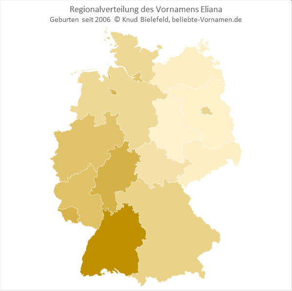 In Baden-Württemberg ist der Name Eliana besonders beliebt.