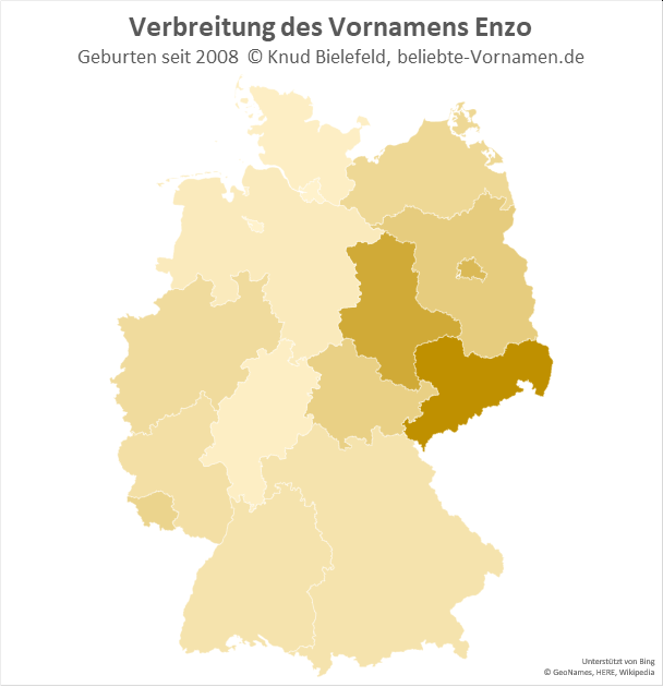 Besonders beliebt ist der Name Enzo in Sachsen.