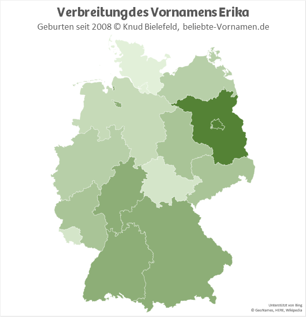 In Berlin und in Brandenburg ist der Name Erika besonders beliebt.