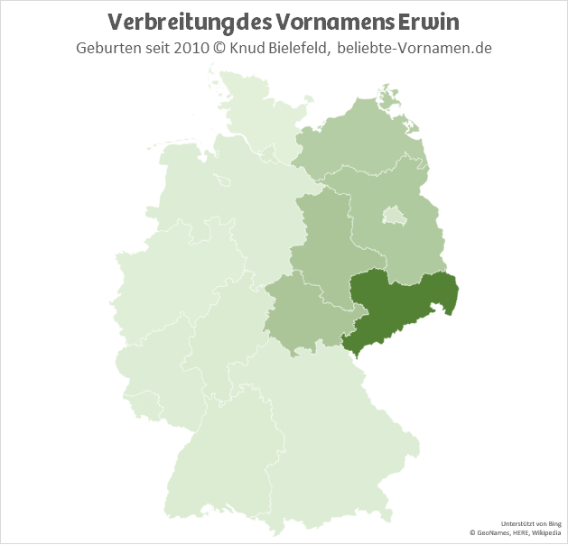 Besonders beliebt ist der Name Erwin in Sachsen.