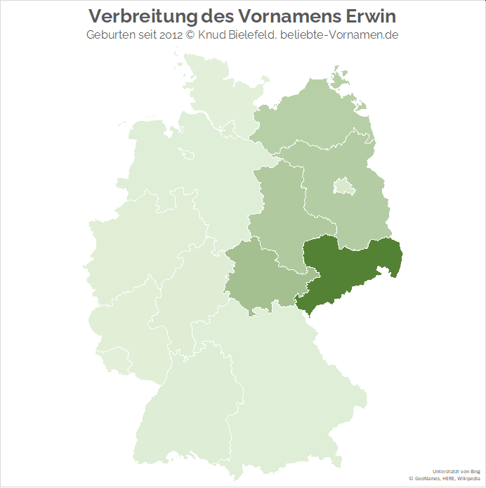 Besonders beliebt ist der Name Erwin in Sachsen.