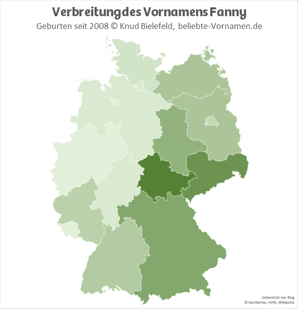 In Thüringen ist der Name Fanny besonders beliebt.