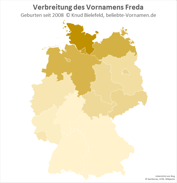 In Schleswig-Holstein ist der Name Freda besonders beliebt.