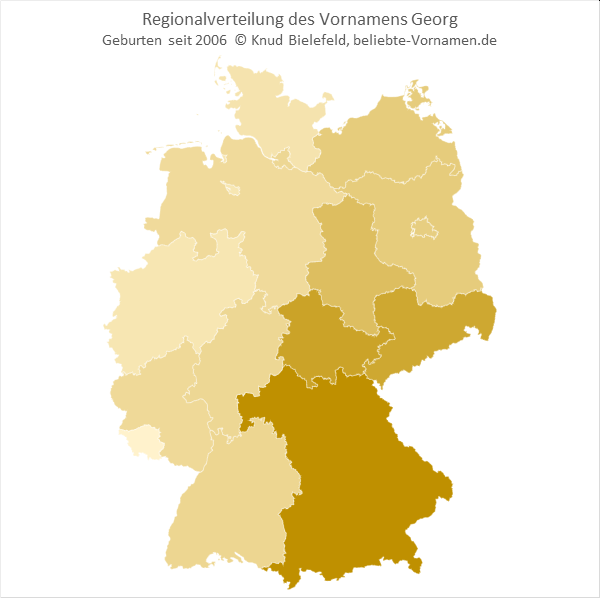 Am beliebtesten ist der Name Georg in Bayern.
