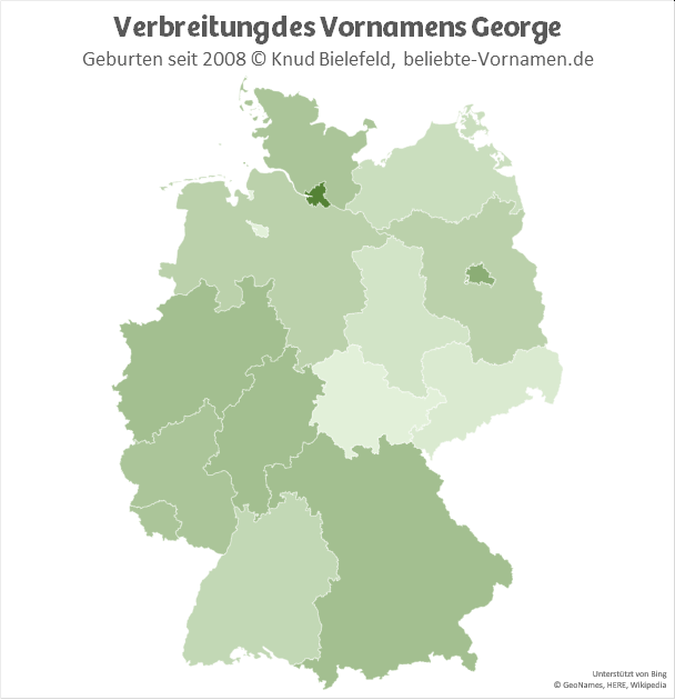 Besonders beliebt ist der Name George in Hamburg.
