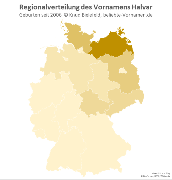 Der Name Halvar ist in Mecklenburg-Vorpommern besonders beliebt.