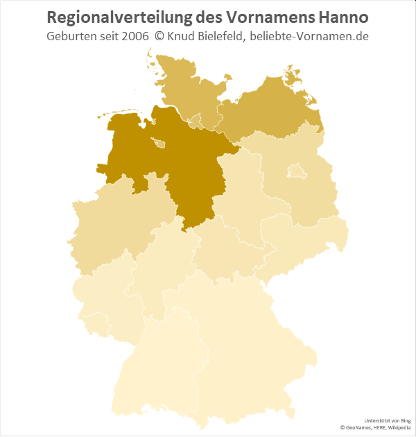In Niedersachsen ist der Name Hanno am beliebtesten.