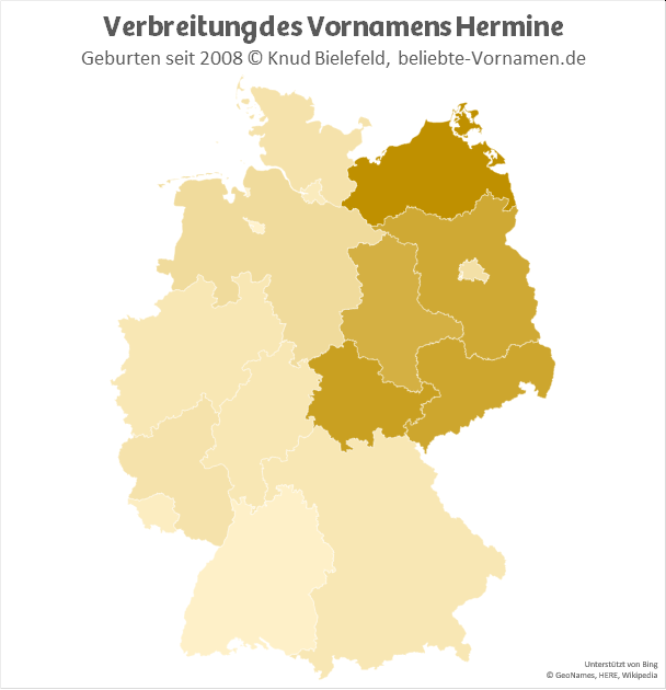 In Mecklenburg-Vorpommern ist der Name Hermine besonders beliebt.