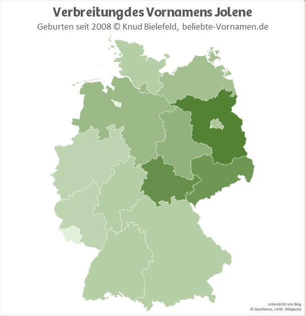 Am beliebtesten ist der Name Jolene in Brandenburg.