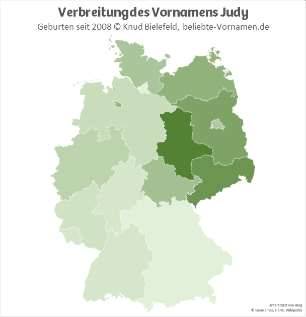 In Sachsen-Anhalt ist der Name Judy am beliebtesten.