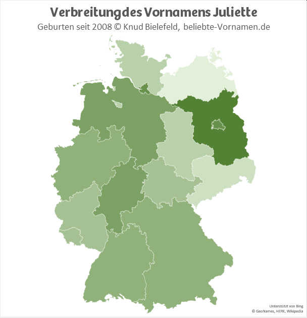 In Brandenburg ist der Name Juliette besonders beliebt.