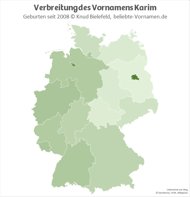 Am beliebtesten ist der Name Karim in Berlin und in Bremen.