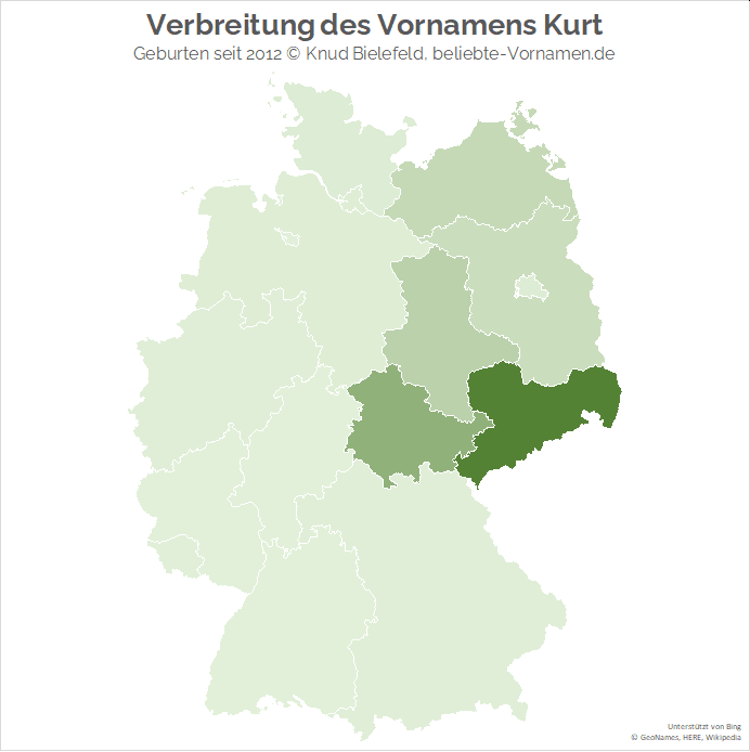Kinder mit dem Namen Kurt kommen mit sehr großer Wahrscheinlichkeit aus Sachsen.