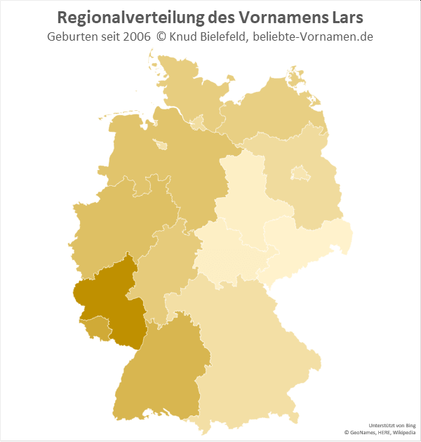 In Rheinland-Pfalz ist der Name Lars besonders beliebt.