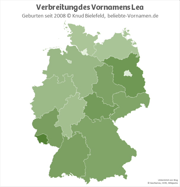 Am beliebtesten ist der Name Le im Saarland und in Brandenburg.