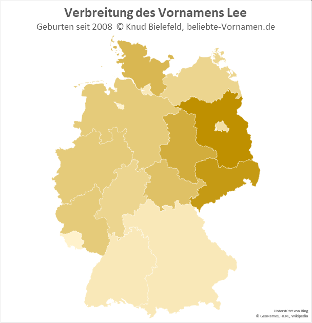 In Brandenburg ist der Mädchenname Lee besonders beliebt.