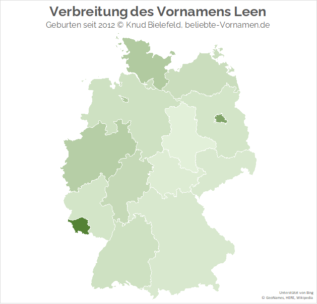 Im Saarland ist der Name Leen besonders beliebt.