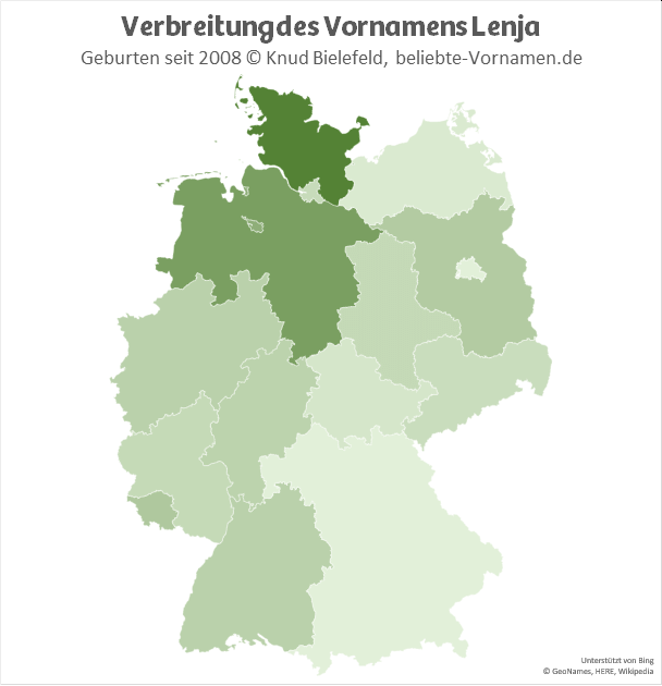In Schleswig-Holstein ist der Name Lenja besonders beliebt. 