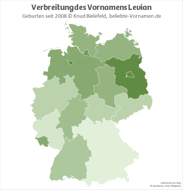 In Bremen, Berlin und Brandenburg ist der Name Levian besonders beliebt.