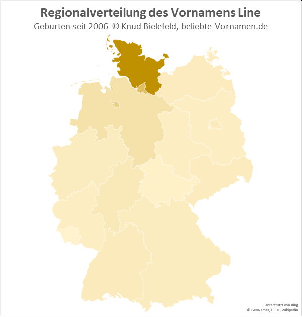 In Schleswig-Holstein ist der Name Line am populärsten.